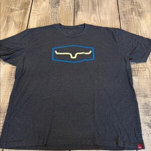 Kimes Ranch Charcoal Tee with Blue Logo